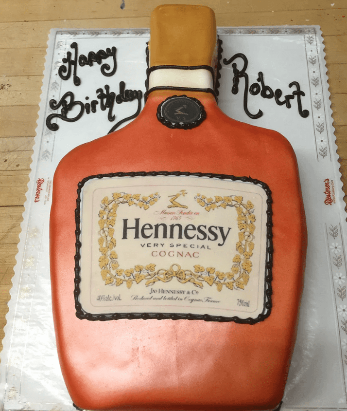 Hennessy Bottle Cake by Riesterer’s Bakery & Cake Gallery 