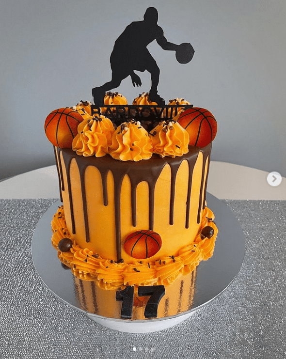 Drips and Dribbles Basketball Cake Idea