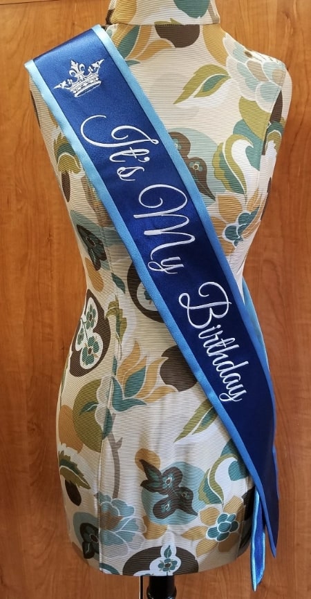 Heavy Duty Satin Embroidered Birthday Sash