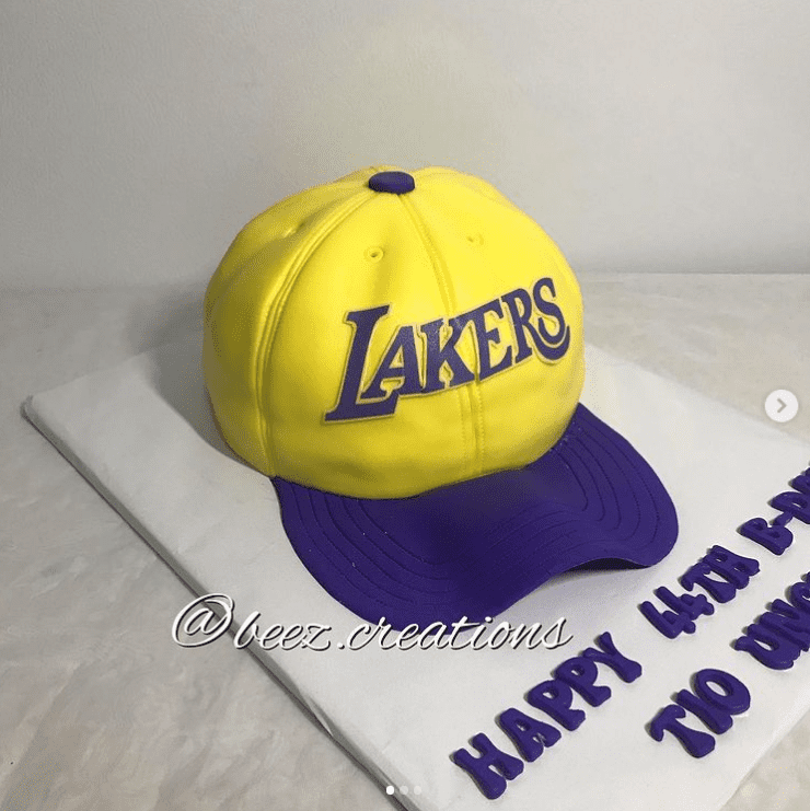 Laker's Cap Basketball Cake Idea