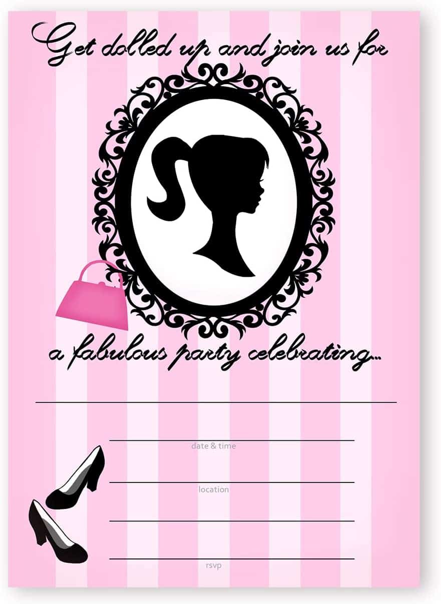 POP parties Glamour Girl Party Large Invitations