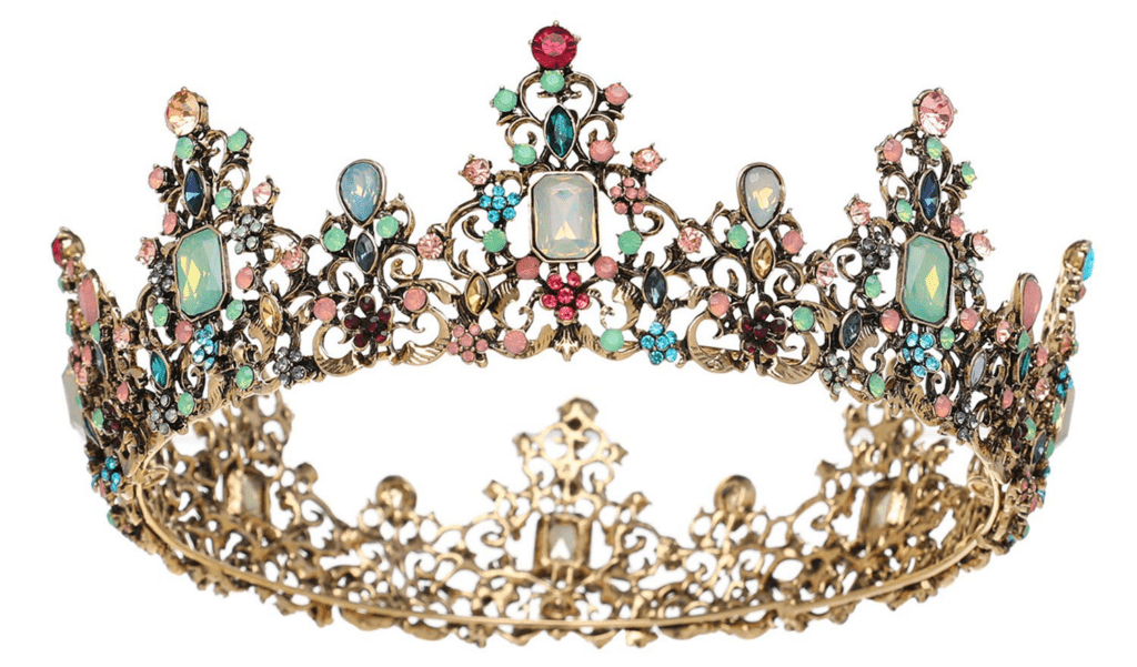 SWEETV Jeweled Baroque Queen Crown