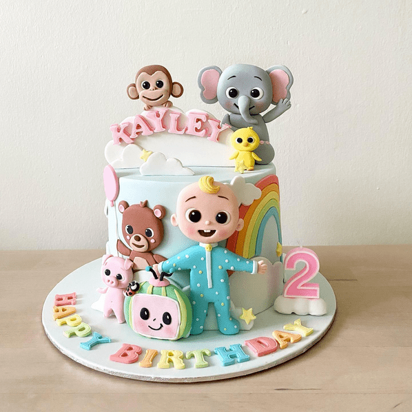 COcomelon Fondant Cake With Animals