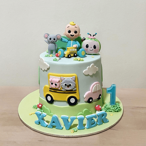 Cocomelon Pastel Cake With Animals