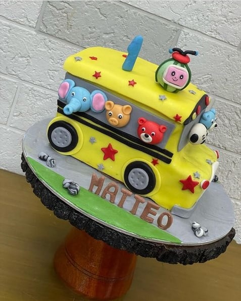 Cocomelon School Bus Cake