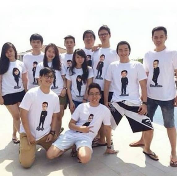 Group With Caricature Shirts