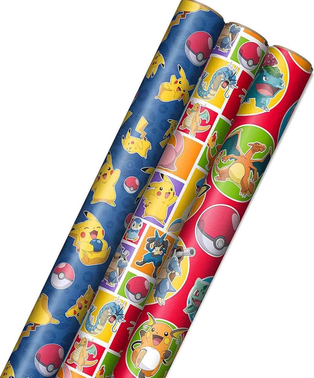 Hallmark Pokémon Wrapping Paper with Cutlines on Reverse