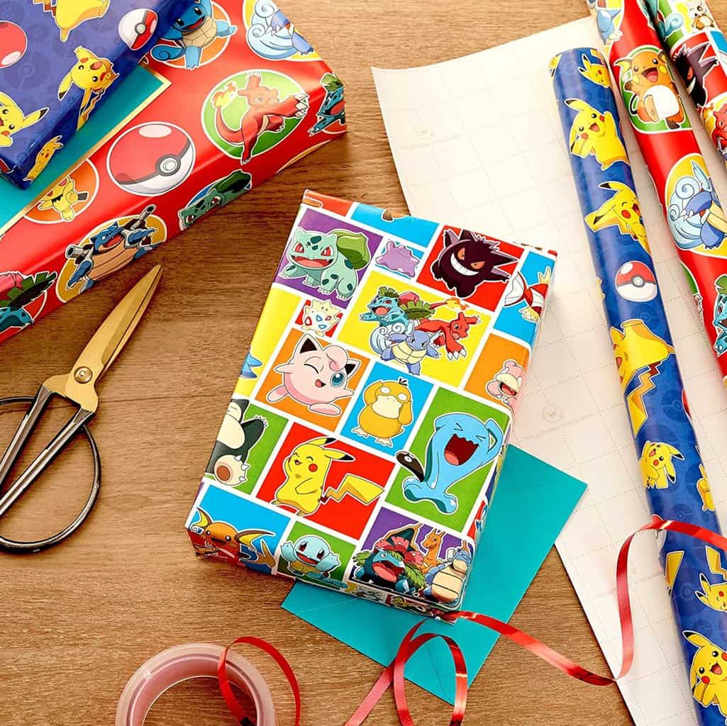 Hallmark Pokémon Wrapping Paper with Cutlines on Reverse