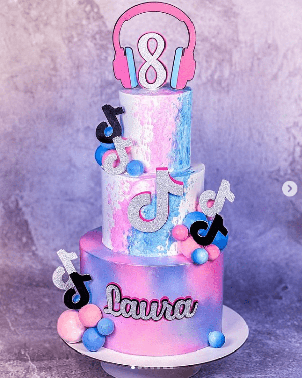 Glamor Girls Three-Tier TikTok Cake Idea