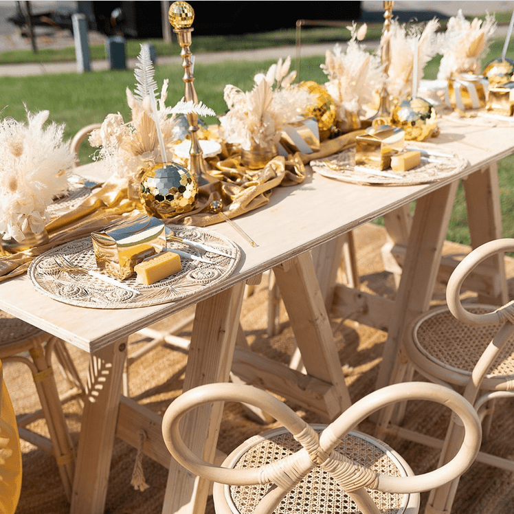 Cream and Gold Party Setup