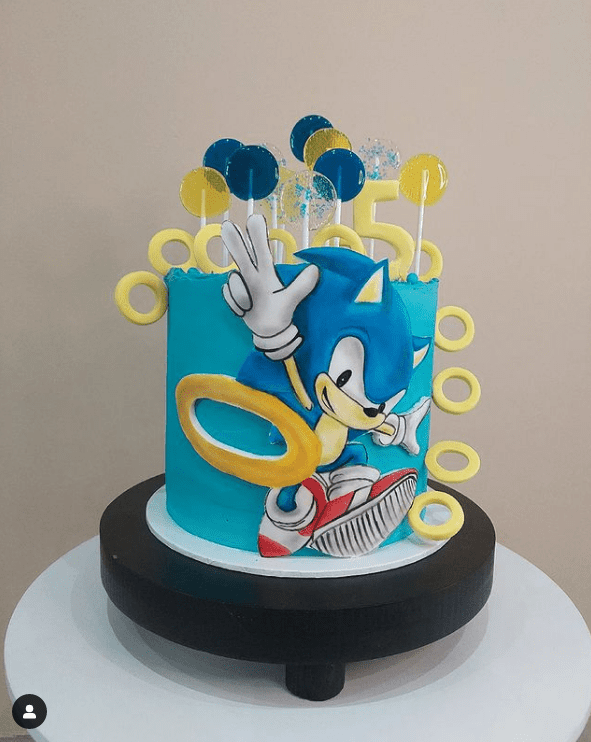 sonic lollipops cake