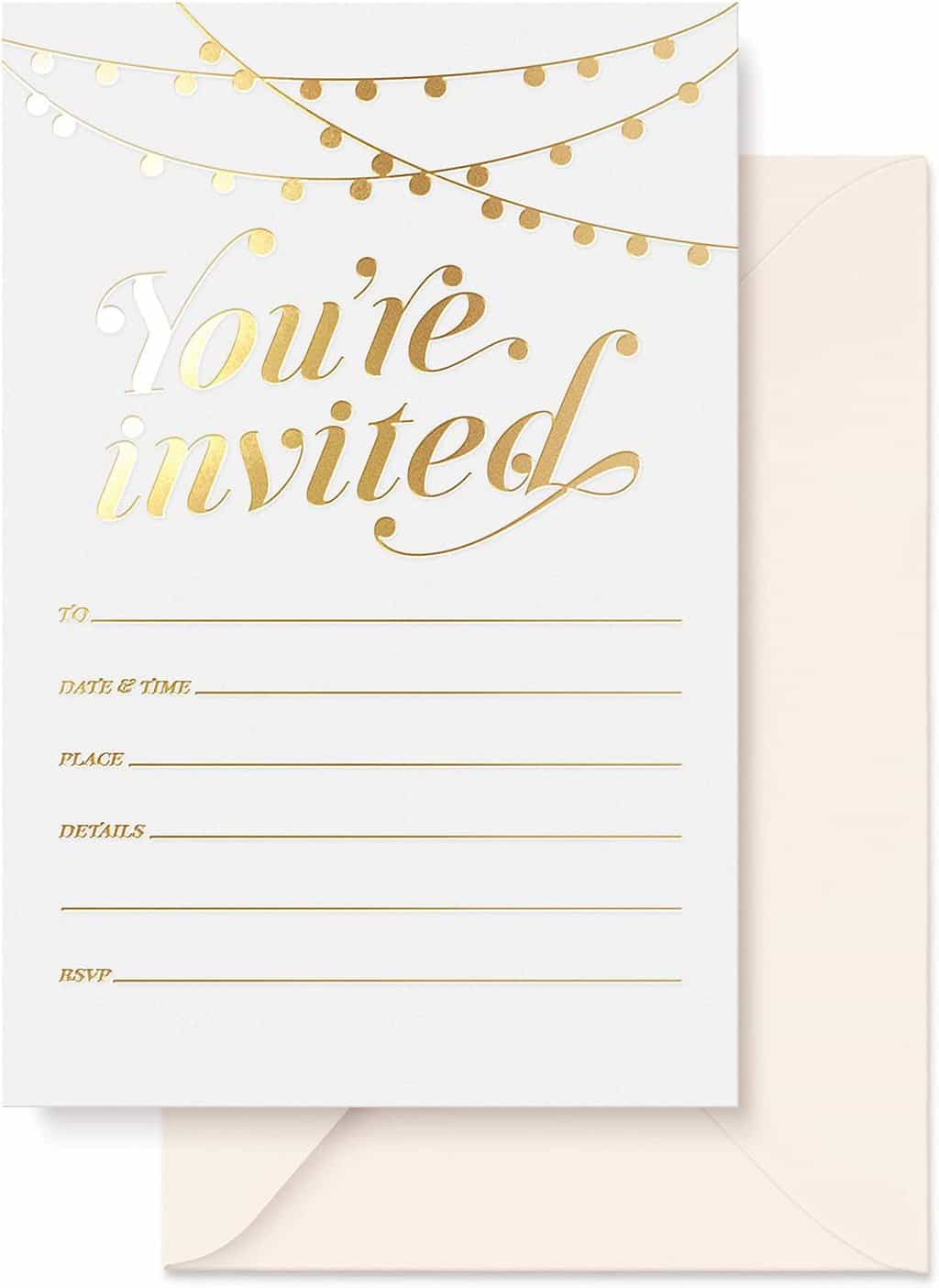 Subtle Gold Birthday Invitation 