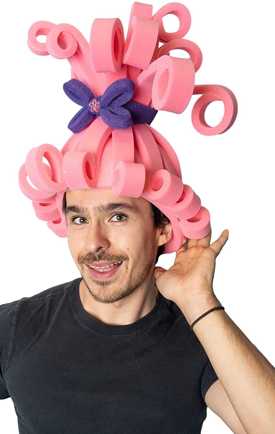 pink wig foam hat