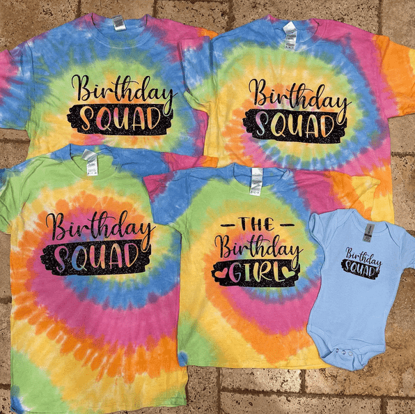 Tie-Dye Birthday Squad Shirts